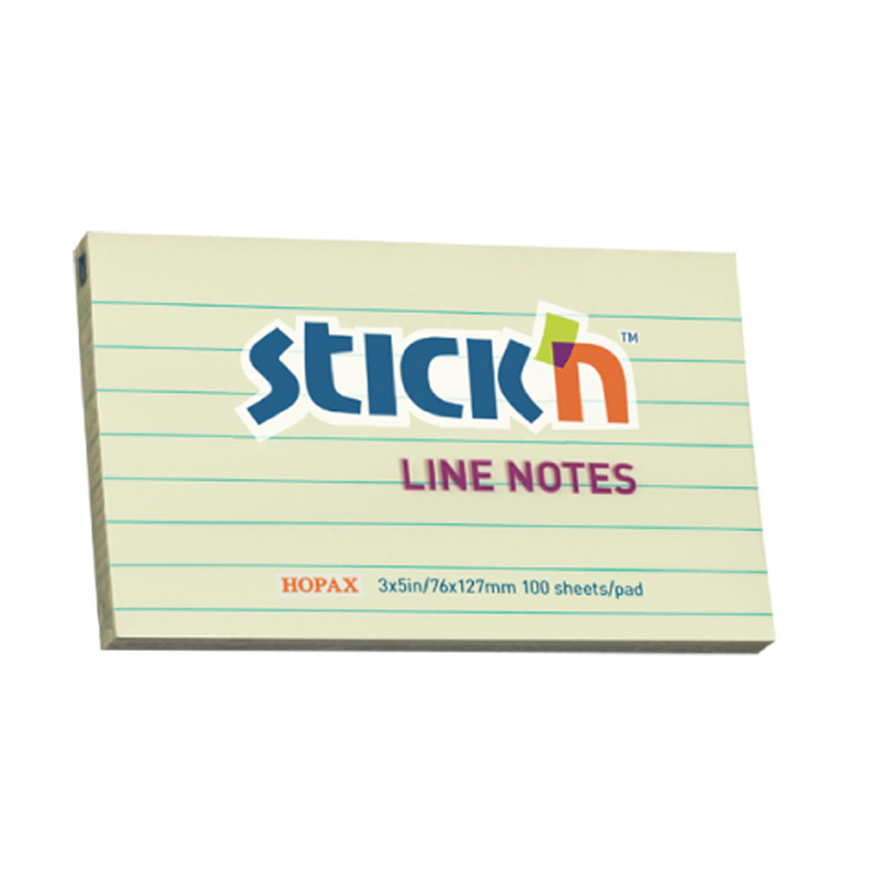 Stick'N กระดาษโน้ตมีเส้น 3x5" รุ่น 21055 สีเหลือง