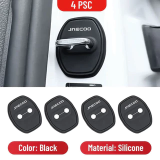 Original รถ 1:1 Product 4pcs Jaecoo รถประตูโช้คอัพประตูล็อคซิลิโคนอัตโนมัติประตูล็อคสติกเกอร์สําหรับ Jaecoo 5 6 J5 J6 J7 J8 EV PHEV ﻿
