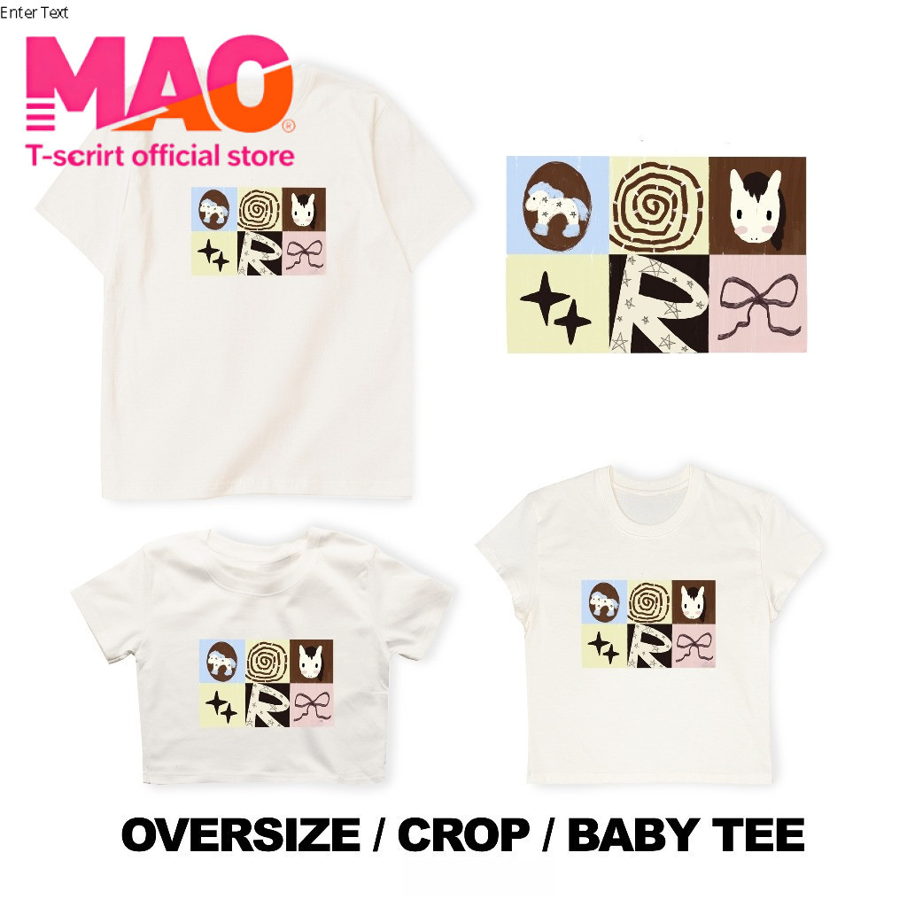 COD✅ (จัดส่งในกรุงเทพฯ) MAO Shop ❗  Oversize/Crop/Babytee ลาย Gentle mood สไตล์หวานสไตล์เกาหลี เข้ากับทุกชุดและทันสมัย