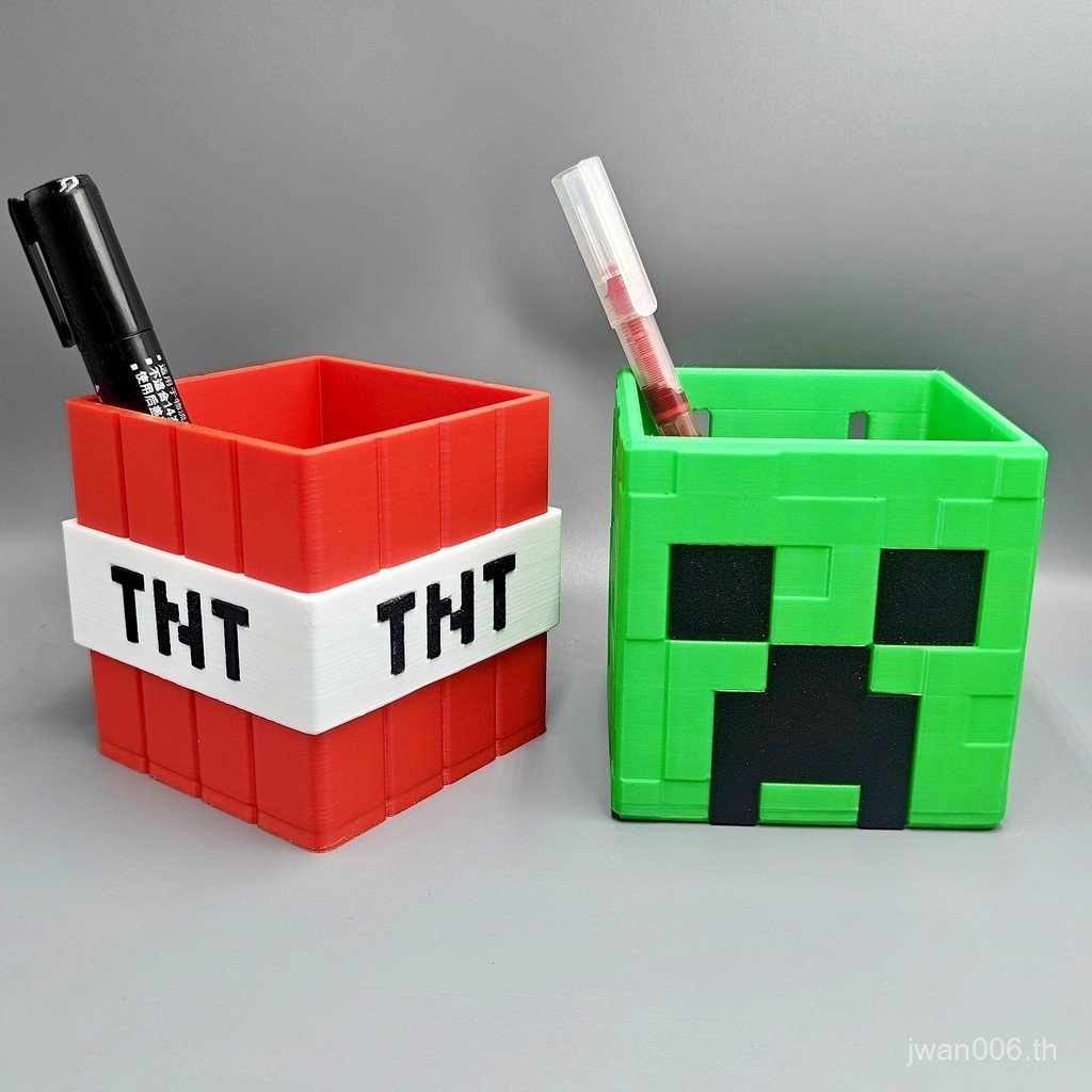 Minecraft TNT Square Pen Holder Creeper Square Pen Holder Minecraft Game Merchandise Multifunctional