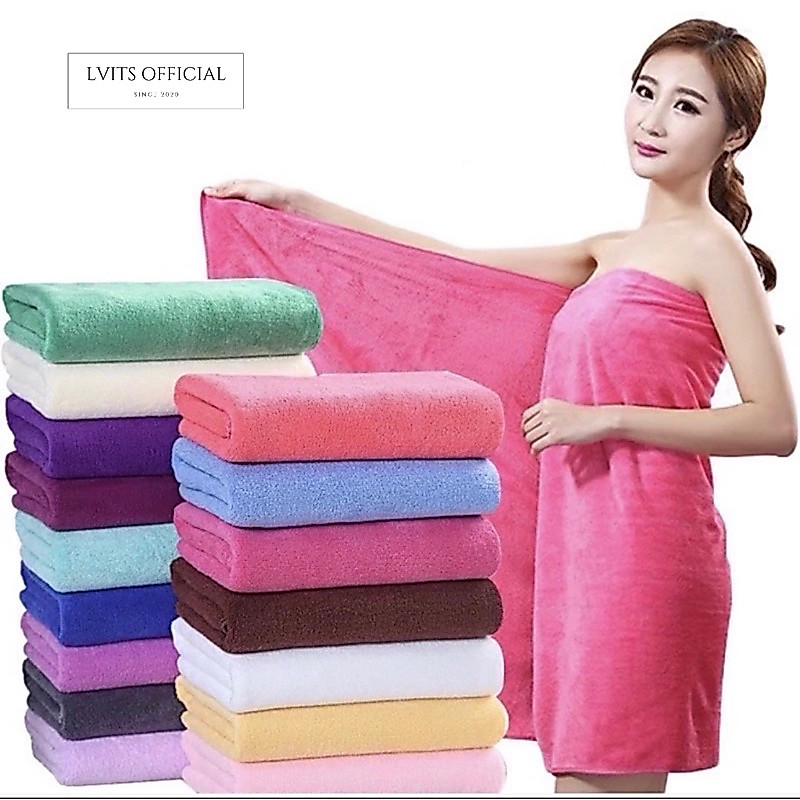 🔥ถูกสุด🔥 ผ้าเช็ดตัวนาโนสีพื้น เกรดพรีเมียม ขนาด70x140cm