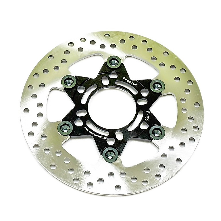 จานเบรคแต่ง CNC เจาะลายวงกลม 220 MM ใส่ Wave/Dream/PCX/Nouvo/Mio/MSX/Fino/รุ่นอื่นๆ มี 2 สี (มีขายส่ง)