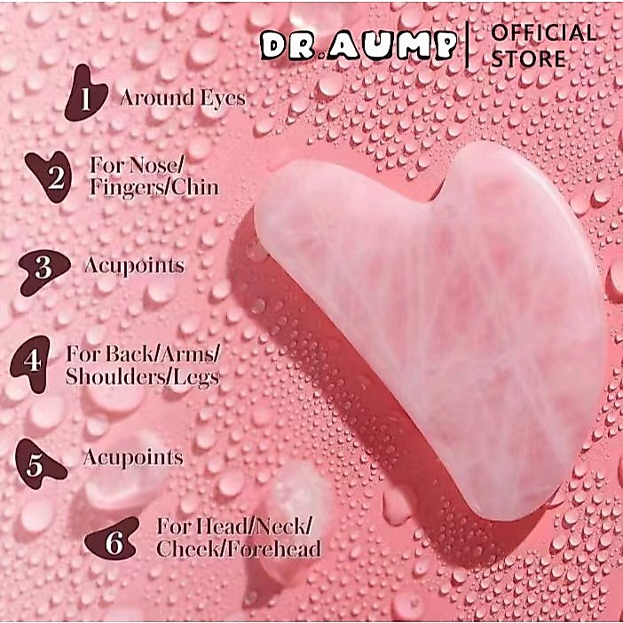Dr.aump【Gua Sha ของแท้】หยกหลากสไตล์ ที่นวดหน้า หินนวดหน้า ลูกกลิ้งหินนวดหน้ากระชับรูขุมขน