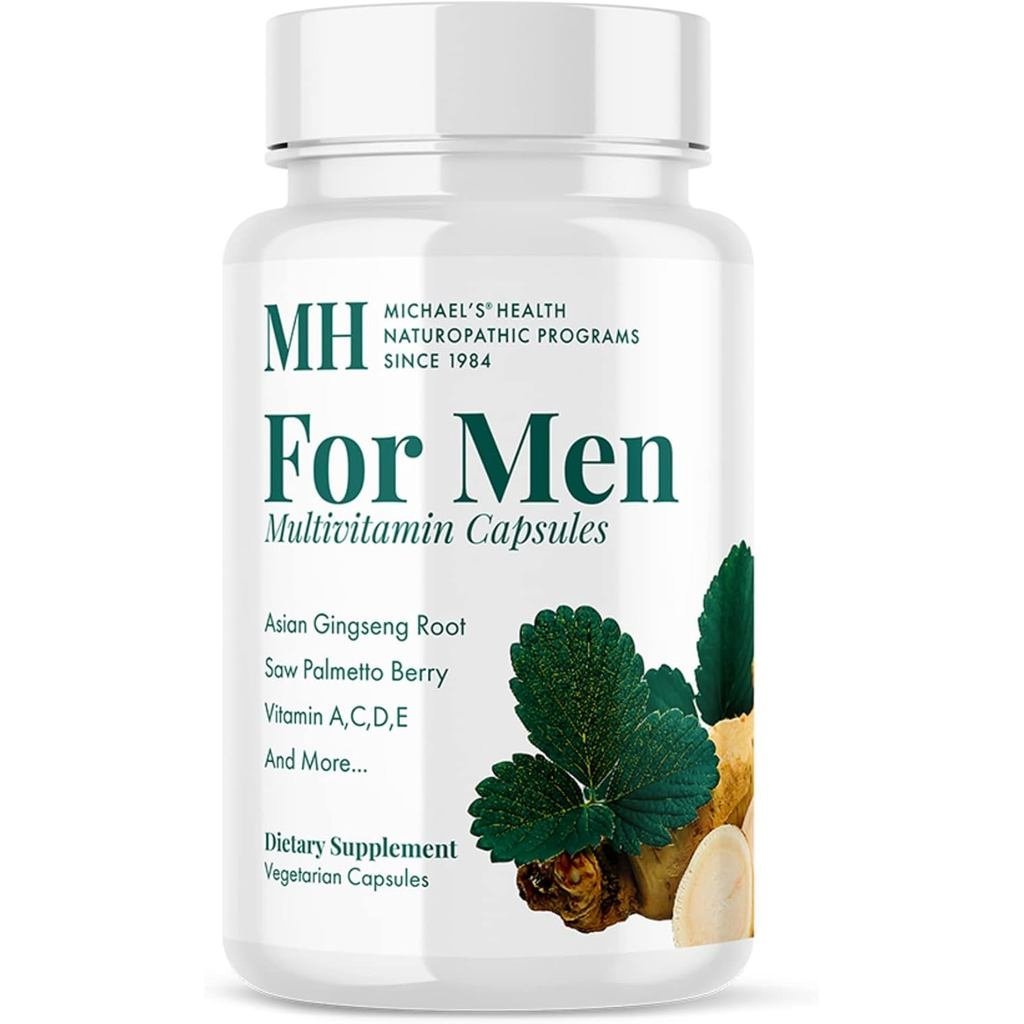 โปรแกรม Naturopathic ของ Michael For Men ‐ 90 แคปซูลมังสวิรัติ ‐ วิตามินรายวัน ‐ รวมรองรับสุขภาพต่อม