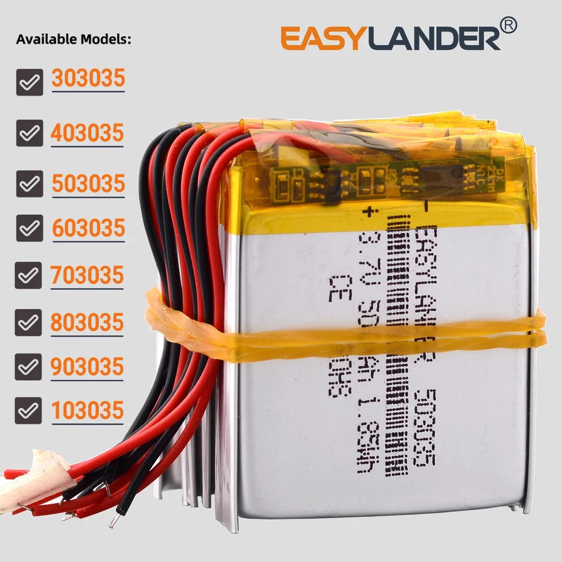 10 ชิ้น/ล็อต 3.7V 400mAh 303035 แบตเตอรี่ลิเธียมโพลิเมอร์ Li-ion 403035 503035 603035 703035 803035 