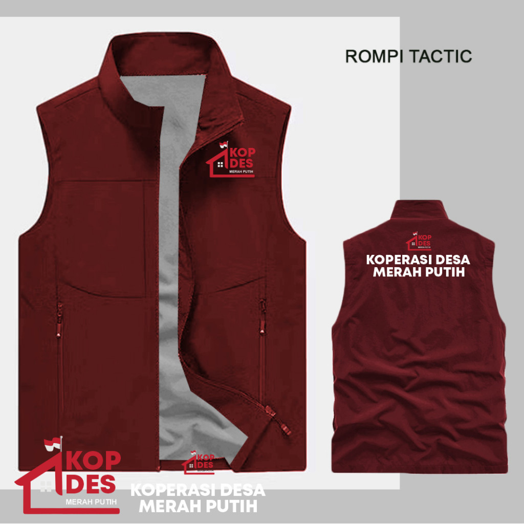 MERAH ใหม่ล่าสุดสีแดงและสีขาว TACTICAL KOPDES VEST JACKET / แดงและขาว TACTICAL KOPDES VEST / สกรีนหน