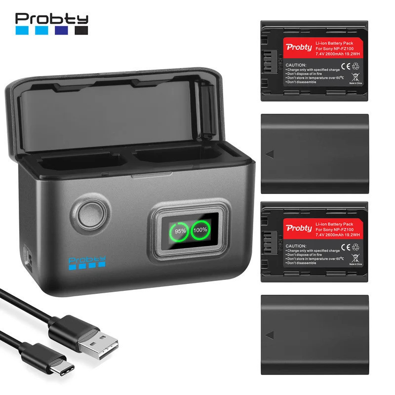 2600mAh NP-FZ100 NPFZ100 แบตเตอรี่หรือ 15W Fast Charger Fo Sony A7iii, A7R V, A7R IV, Alpha A7C, A9/