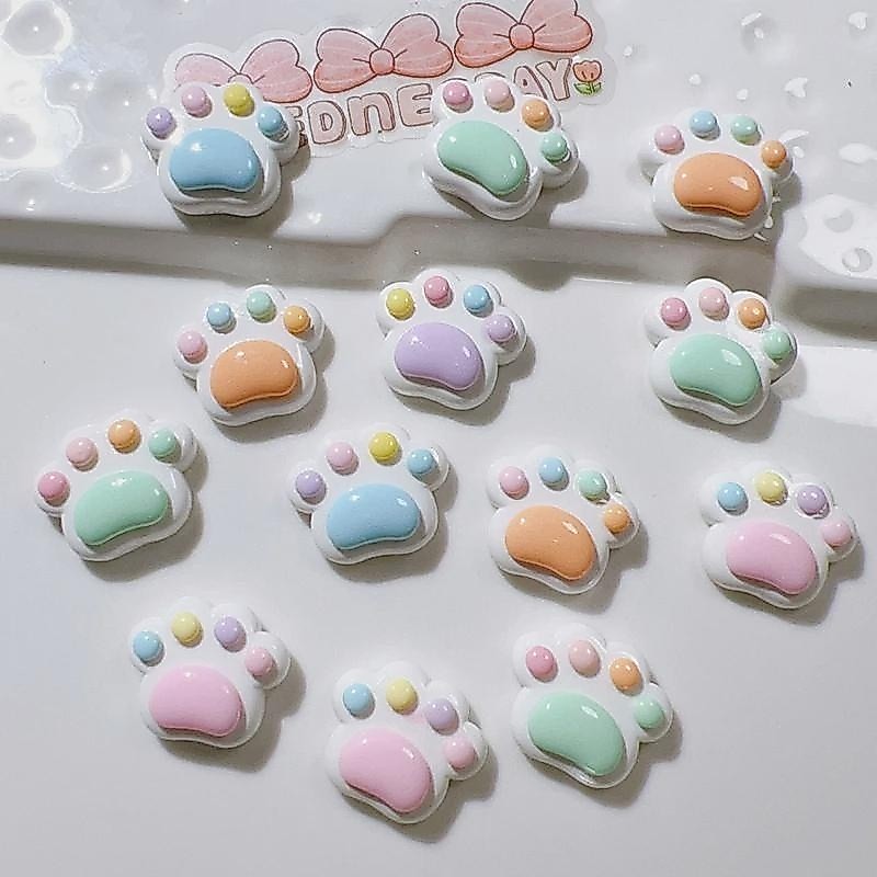 20 ชิ้น/เซ็ตน่ารักการ์ตูนมินิแมว Claw เรซิ่น Flatback Diy สมุดภาพเครื่องประดับ Hairpin อุปกรณ์เสริมเคสโทรศัพท์ตกแต่งวัสดุหัตถกรรม
