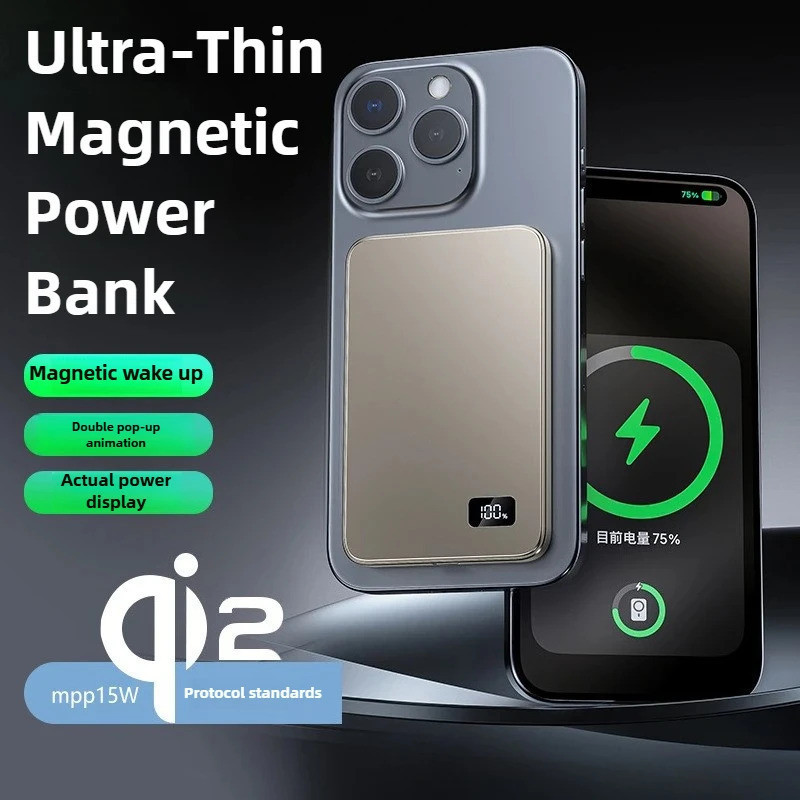 Magnetic Power Bank 20000mAh Wireless Fast Charging ชาร์จแบบพกพาโทรศัพท์ภายนอกแบตเตอรี่สํารองสําหรับ