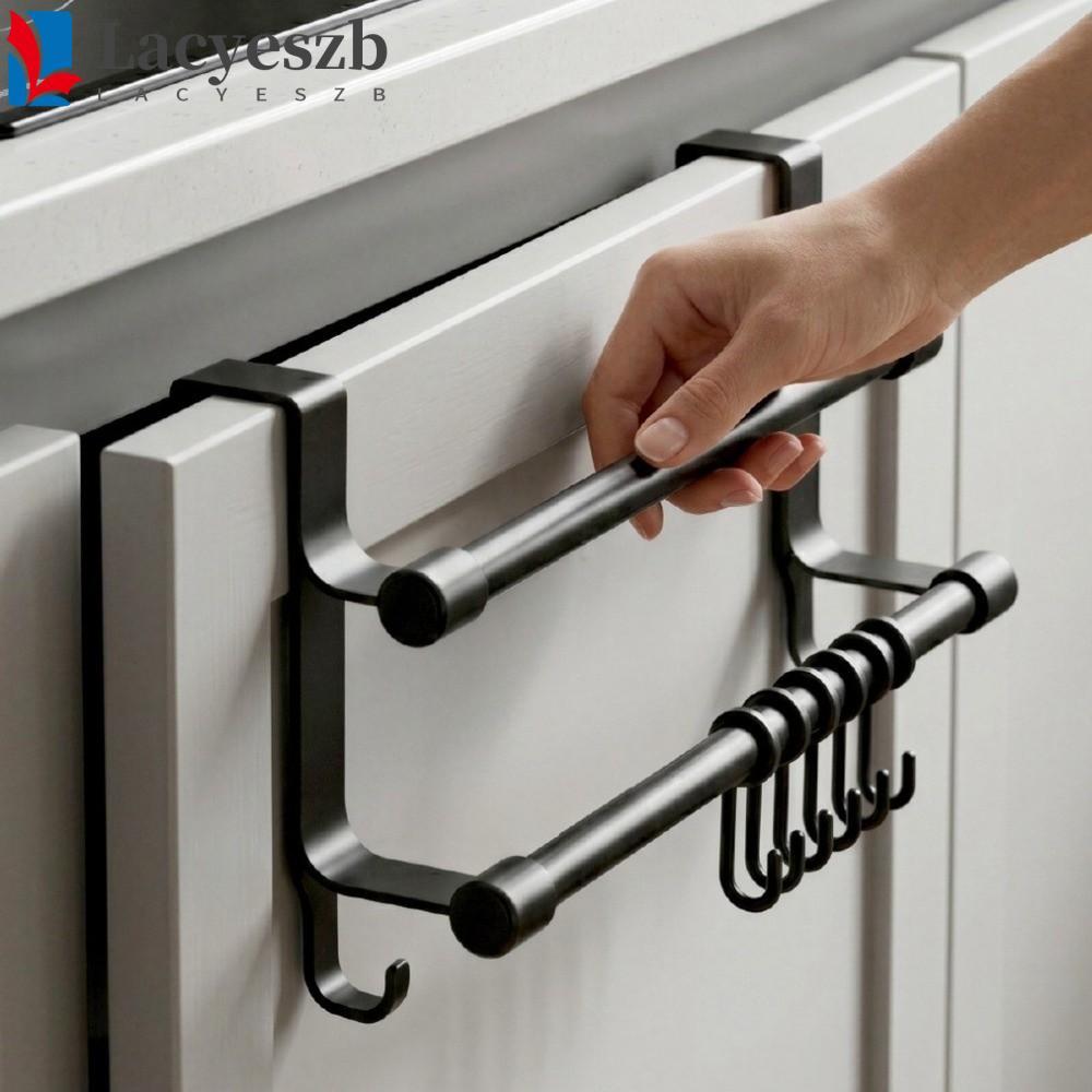 LACYESZB ราวแขวนผ้าเช็ดตัวคู่, ประหยัดพื้นที่ Heavy Duty ประตูด้านหลัง Hook Storage Rack, อุปกรณ์ห้องน้ํา Punch-Free Light Luxury โลหะผ้าเช็ดตัว Organizer ห้องน้ํา