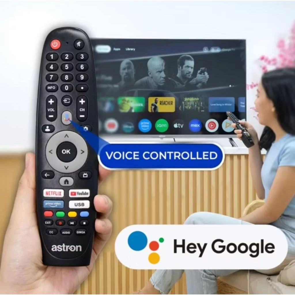 ASTRON GOOGLE TV Remote Replacement Remote ASTRON TV พร้อม HEY GOOGLE Voice | ASTRON สมาร์ททีวีรีโมท