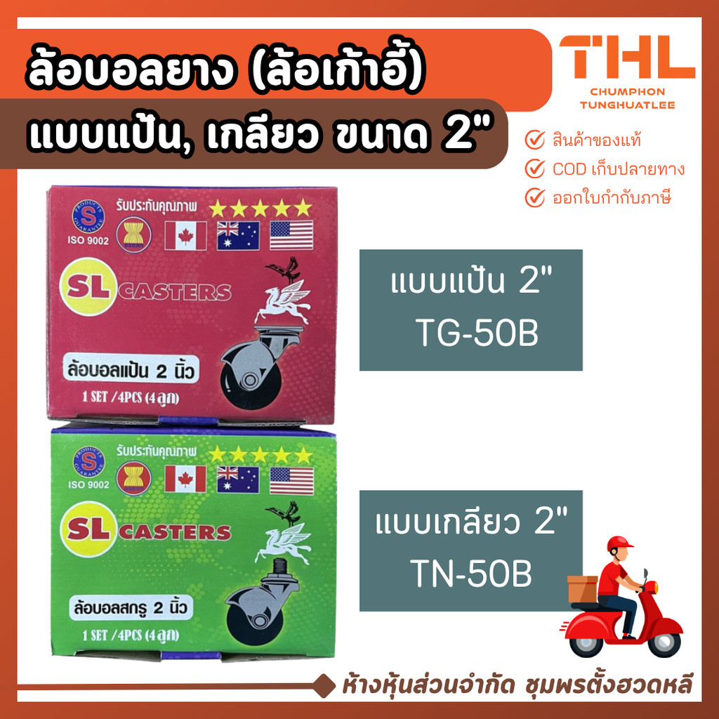ล้อบอล ล้อบอลกลม ขนาด 2 นิ้ว สีดำ แบบแป้น, แบบเกลียว (บรรจุกล่องละ 4 ลูก) ล้อเฟอร์นิเจอร์ ล้อเก้าอี้