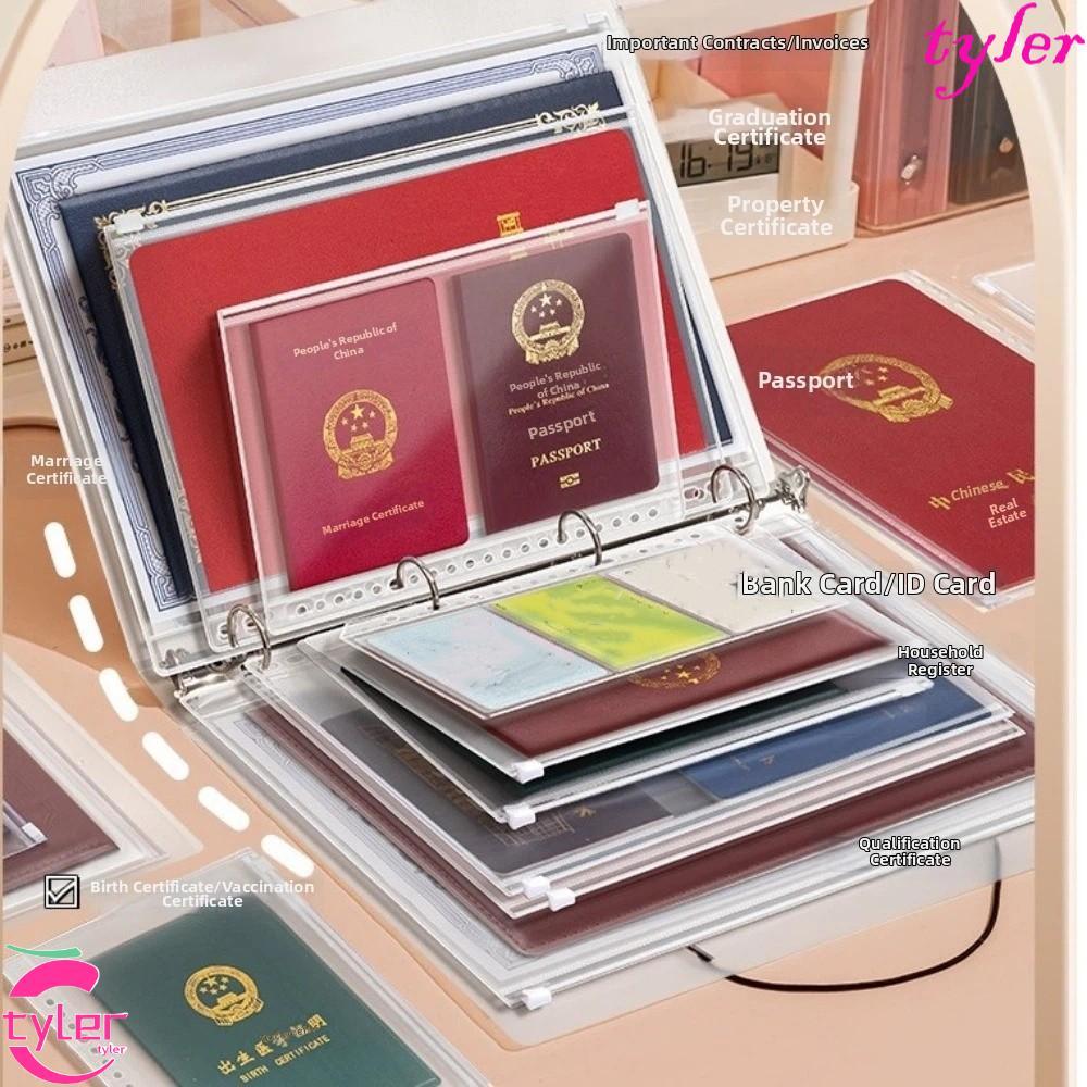 TYLER กระเป๋าเก็บเอกสาร,7-in-1 Loose-leaf Zip File Bag,อุปกรณ์สํานักงานกันน้ํา A4/A5/B5 กันฝุ่นเบ็ดเ