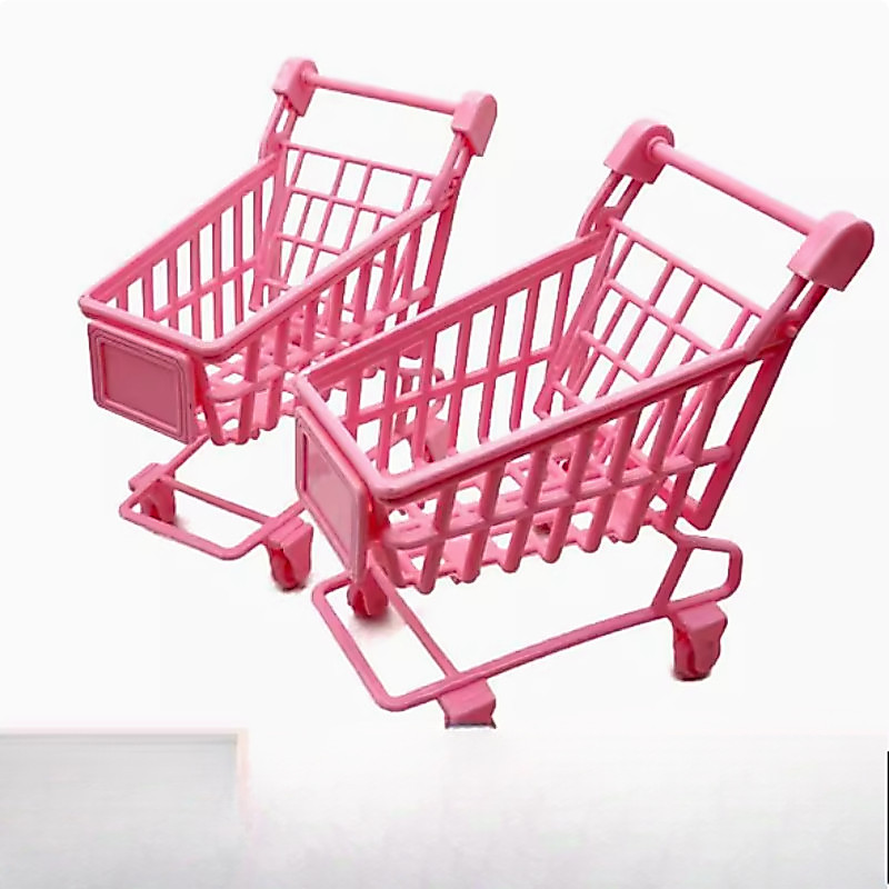 Dollhouse Mini Shopping Cart Play DIY Dollhouse Accessories ของเล่น