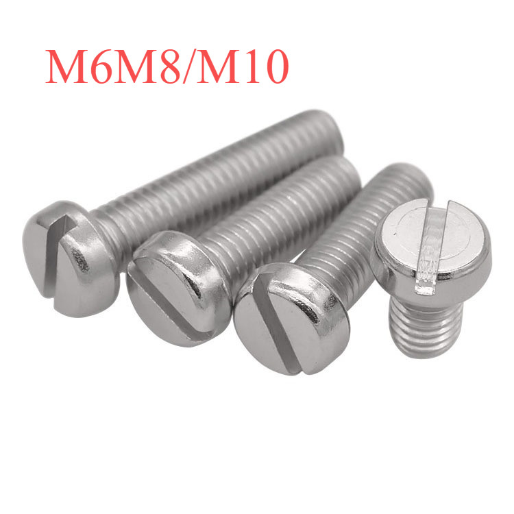 304 สแตนเลส one-slot สกรูหัวทรงกระบอก GB65 สกรู slotted หัวกลม bolt M6M8/M10YI