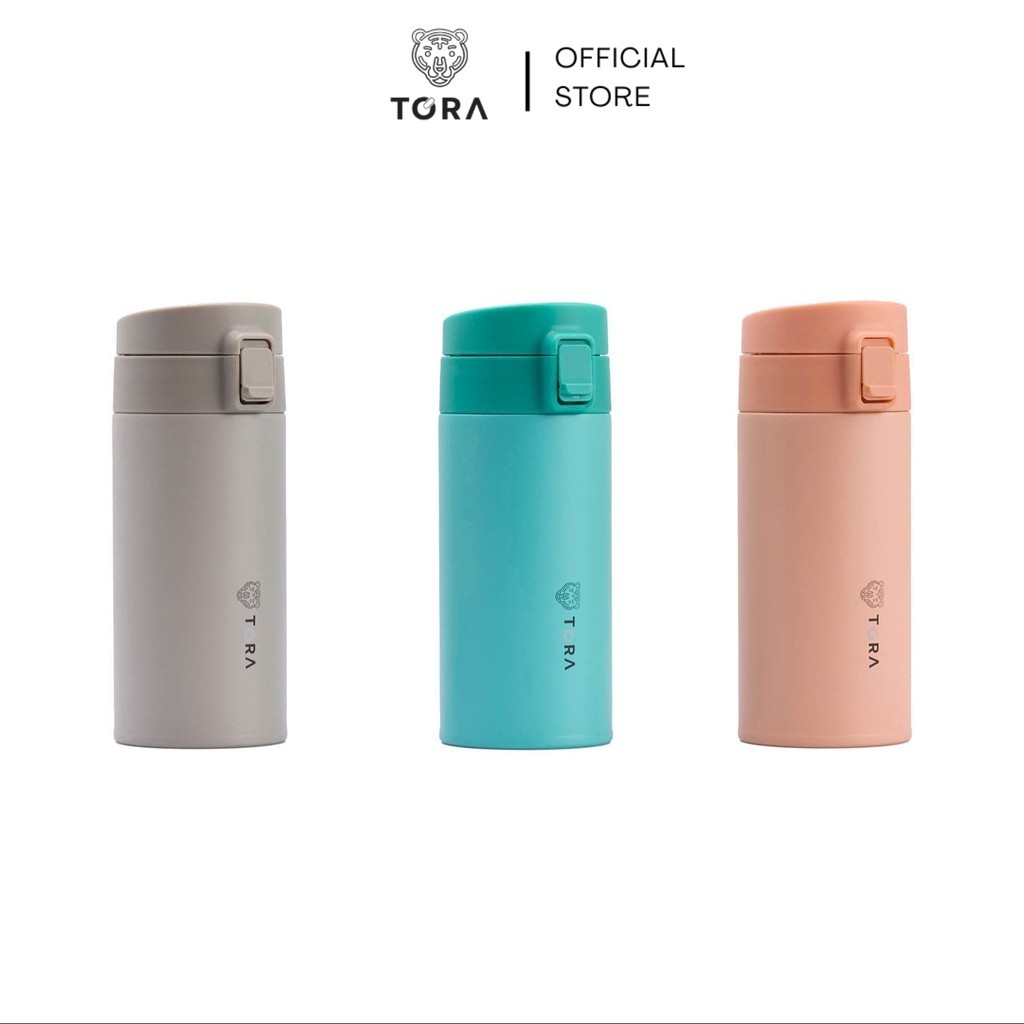 TORA แก้วเก็บความเย็น สแตนเลส 304 ขนาด 350ml กระติกน้ำพกพา แบบยกดื่ม กระบอกน้ำพกพา แก้วสแตนเลส