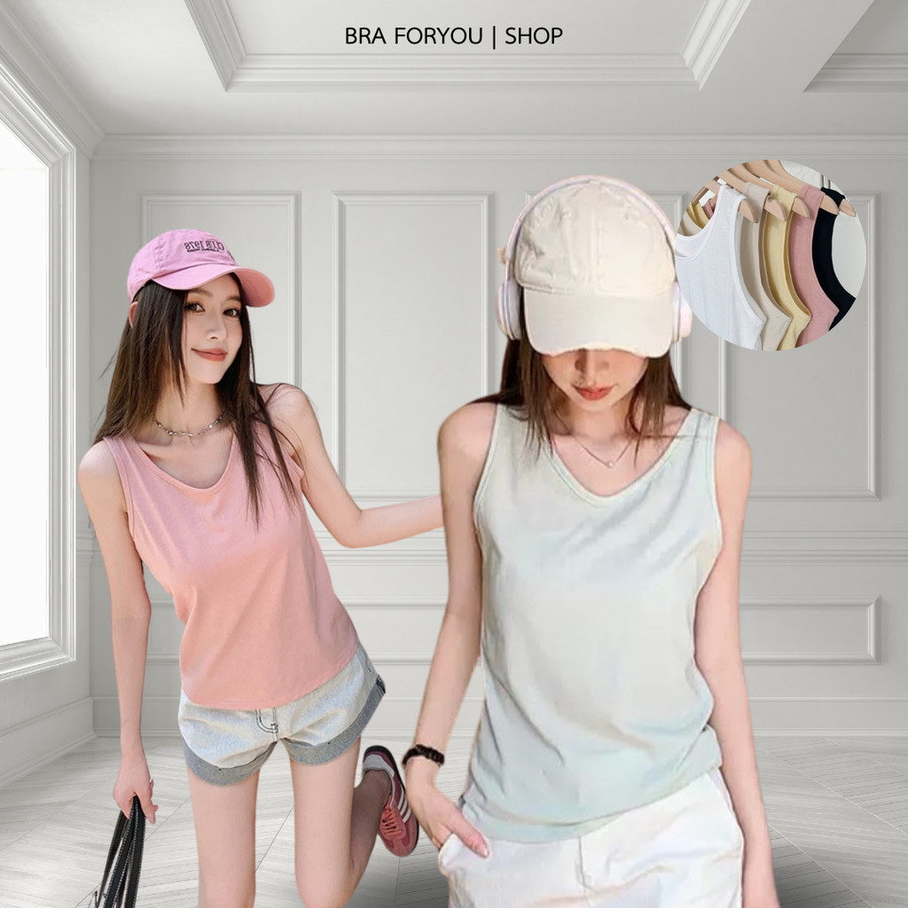 เสื้อกล้าม ลายเกล็ดหิมะ (0535) สีพื้น เรียบง่าย ผ้าฝ้าย คอกลม แขนกุด สุดเท่ เก๋ไก๋ ใส่สบายๆ สำหรับผู้หญิง