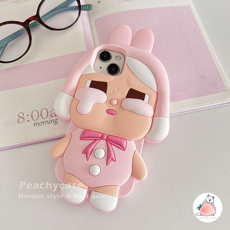 3D น่ารัก Bunny Crybaby สาวโทรศัพท์มือถือสําหรับ iPhone 17 16 15 14 13 Pro Max 12promax ซิลิโคนนุ่ม Drop ทนมือถือฝาหลัง - รูปที่ 7