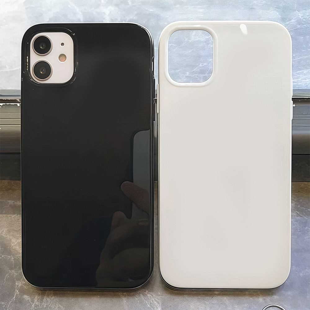 CODที่ไทย เคสสำหรับไอโฟน13 เคสสีขาวดำแบบเรียบ สุดฮิต เคสวาวเยลลี่ For iPhone12 13 14ProMAX 16 15PLUS