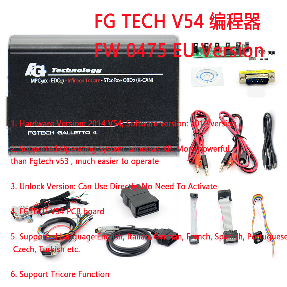 FG TECH V54 ECU Programmer FGTECH 0475 Galletto Stable Version จุดไม่จํากัด