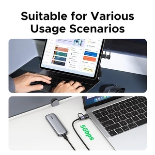 UGREEN อะแดปเตอร์ USB 3.1 USB-A เป็น USB-C พร้อมห่วงแขวน ความเร็ว 5Gbps รองรับ QC18W รุ่น 65560