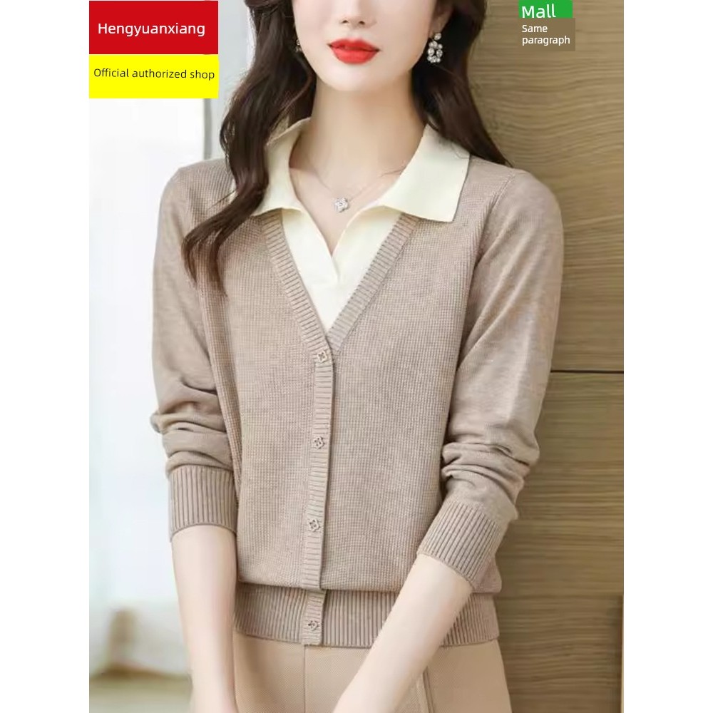 sculptor sweater เสื้อ sweater เสื้อกันหนาวแบบสวมหัว ทอลายปลอม สองชิ้น