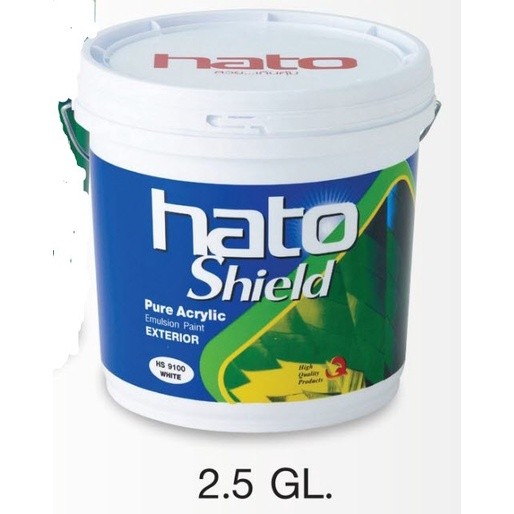 สีทาบ้าน Hato Shield ขนาด แกลลอน 9.46 ลิตร สีน้ำอะคริลิค 100% เกรดพรีเมี่ยม สีกึ่งเงา bonus