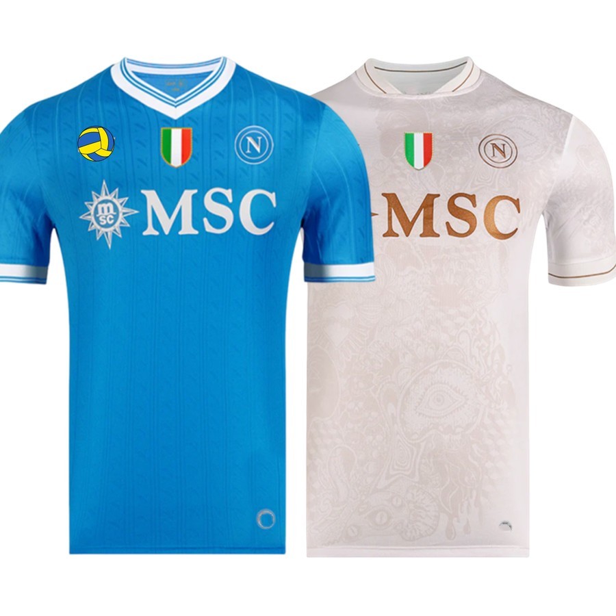 เสื้อฟุตบอล SSC Napoli บ้านและนอกบ้าน สำหรับผู้ชาย แบบแฟนเอดิชัน