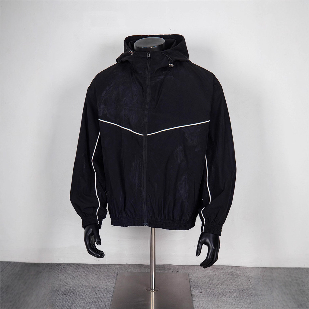 H8FZ GRAILZ Minimalist Style Spray Paint Craft Windproof Jacket Zipper Coat for Men and Women Trendy