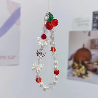 ลูกปัดมุกโบว์เชอร์รี่น่ารักสําหรับเด็กผู้หญิง, สายคล้องคอโทร…