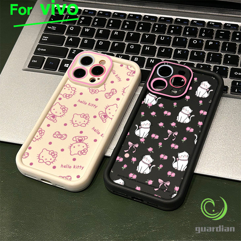 สำหรับ Vivo เคสโทรศัพท์วิโว่ ลูกแมวสีชมพู Y200 Y20 Y20s กรอบเลนส์สีชมพู Y12s Y12A Y17 Y12 Y15 Y11 Y12i Y15A โทรศั