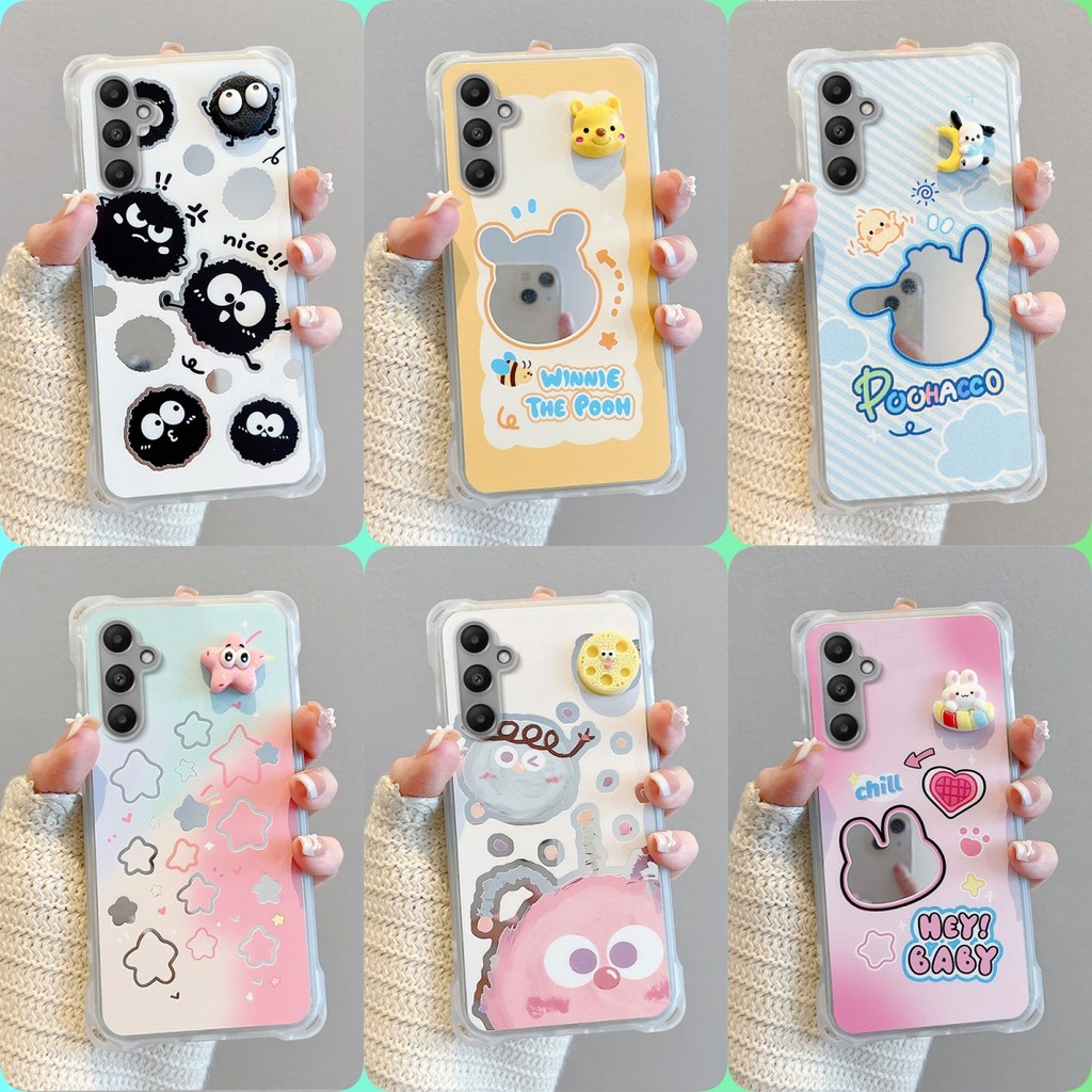 เคส Samsung A56 A36 A26 A16 กระจก‌สี่มุมป้องกันกรณีโทรศัพท์หล่น