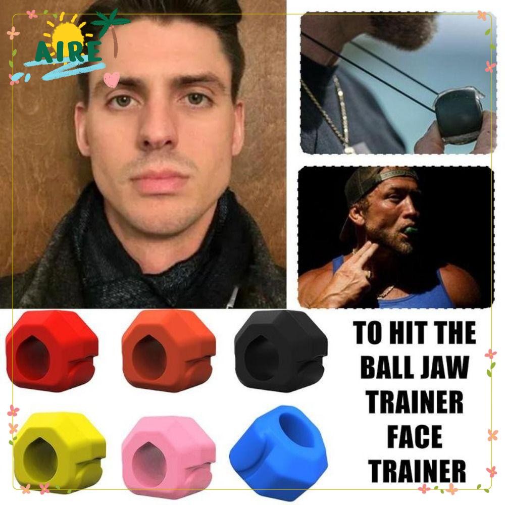 AIRE Jawline Exerciser, BPA Free Anti-stress Jaw Trainer, Gum Tablets Exerciser Shaper ซิลิโคนลูกบอล