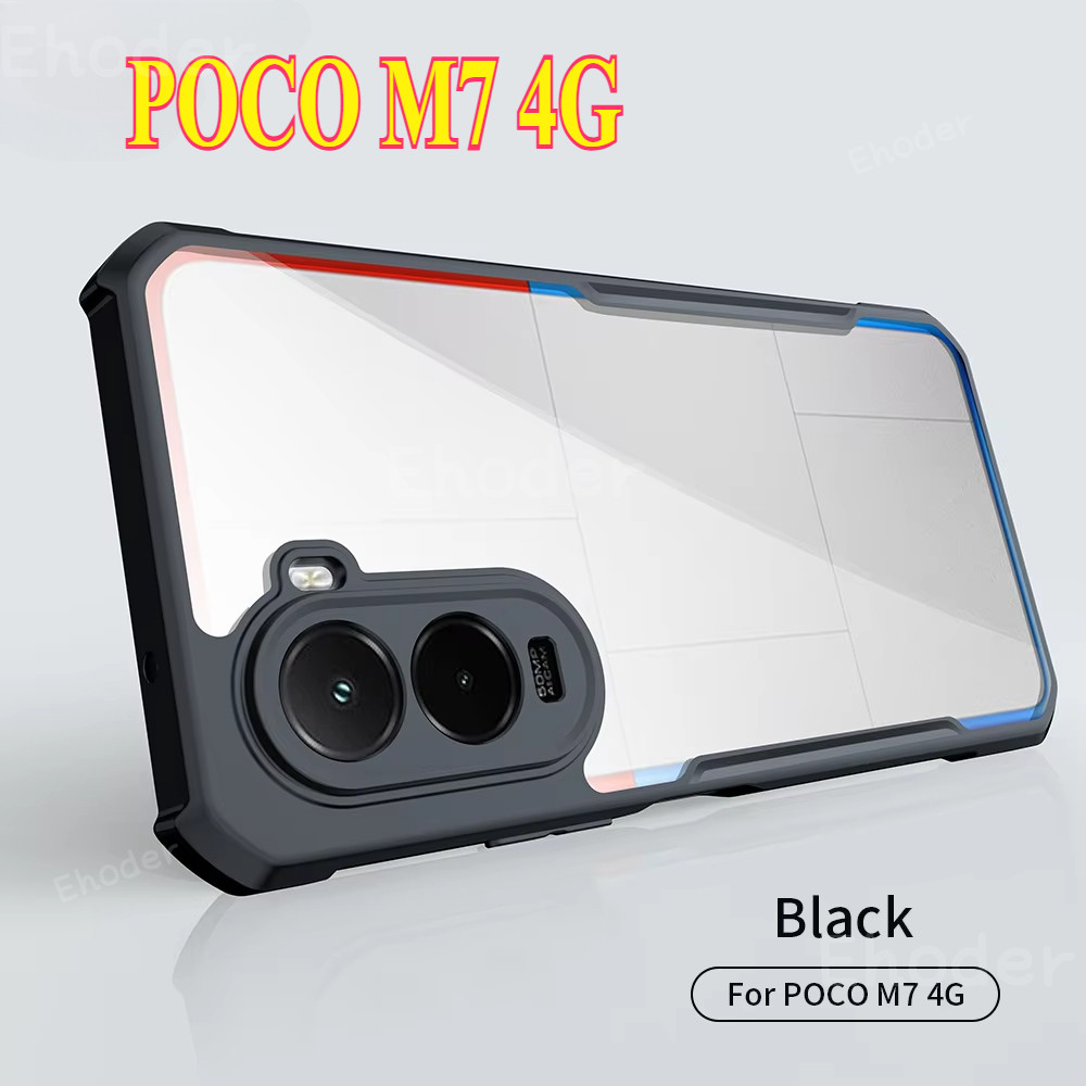 เกราะกันกระแทกสําหรับ Xiaomi POCO M7 Plus 4G 5G 2025 เคสโทรศัพท์อะคริลิคโปร่งใสสําหรับ Mi POCOM7 M7Plus POCOM7Plus กล้องป้องกันกรณี