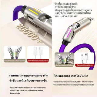 MGBB สายชาร์จเร็ว 240W สายชาร์จเร็ว 4-in-1 Type-C จอแสดงผลภาพ USB ภาพ RGB