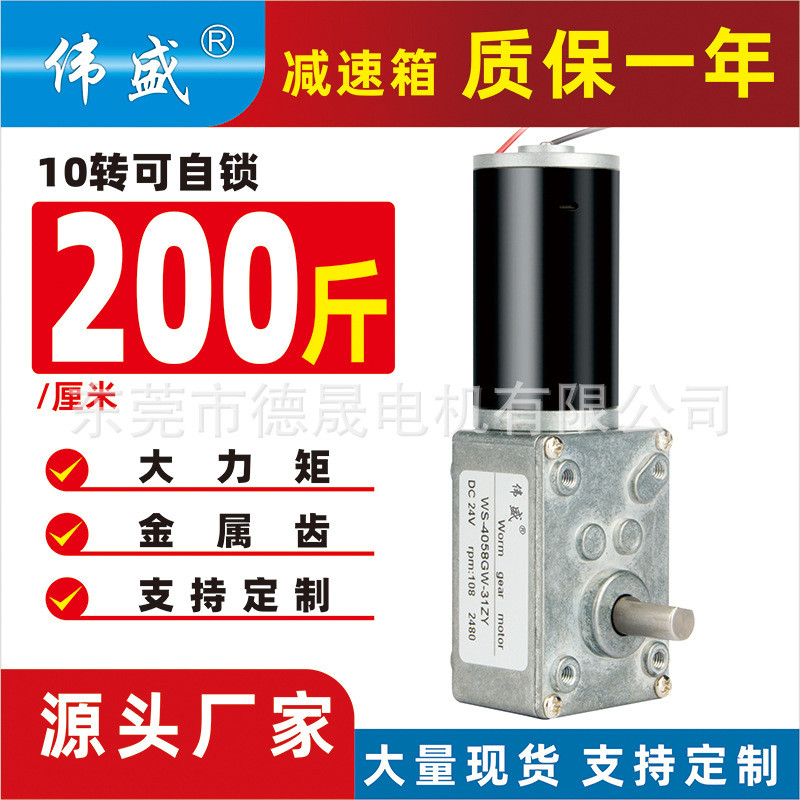 มอเตอร์ DC Turbo Screw Gear Motor Self-Locking Micro DC Motor 4058GW DC Gear Motor