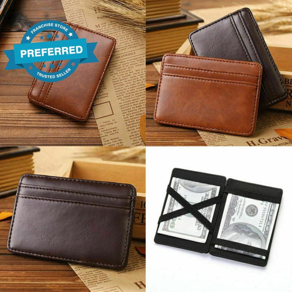 ราคาต่ําสุดเกาหลี สไตล์ Pu Leather Magic Wallet Purse Coin Color Holder Card Zip Card L6r7