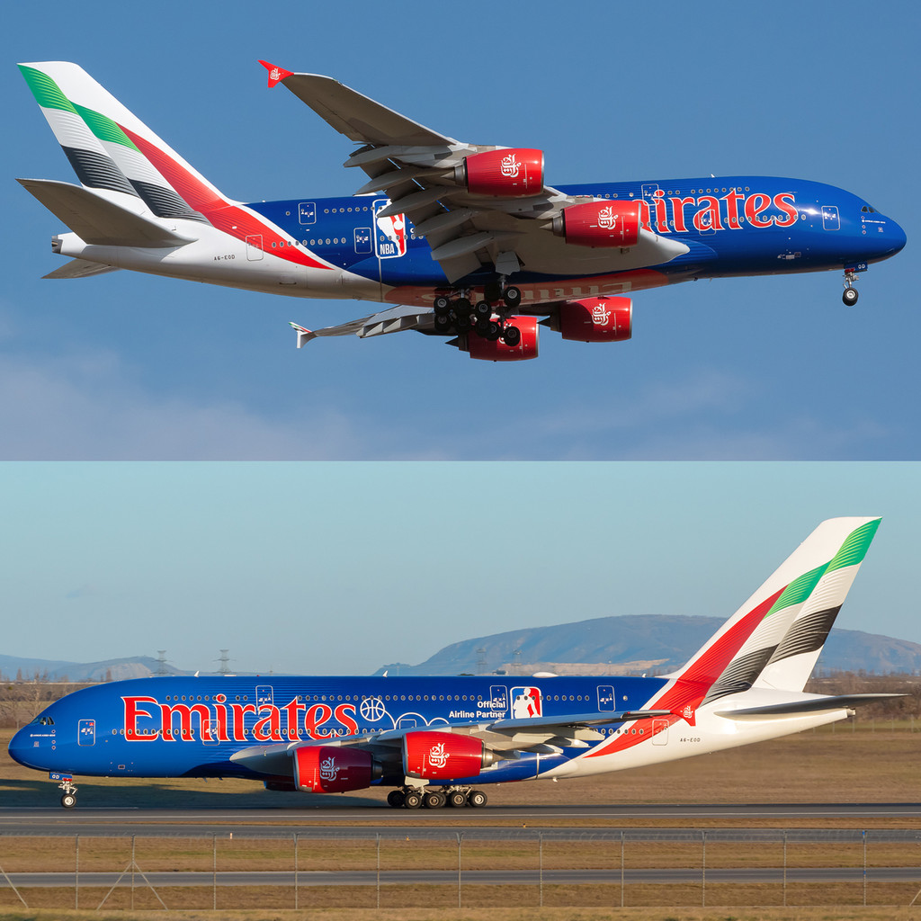 1: 400 UAA Airlines A380-800 เครื่องบินโดยสาร A6-EOD โลหะผสมเครื่องบินรุ่นคอลเลกชันเครื่องประดับ