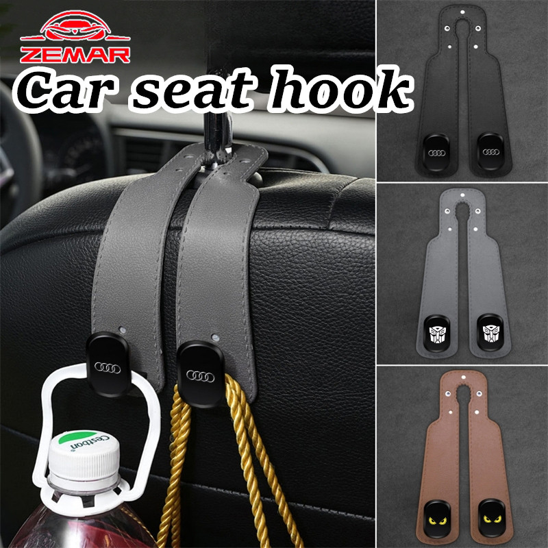 1/2 ชิ้น Audi รถที่นั่งกลับตะขอคู่ยางหนังรถด้านหลังที่นั่งด้านหน้าแขวน As ผู้ถือโทรศัพท์สําหรับ Audi