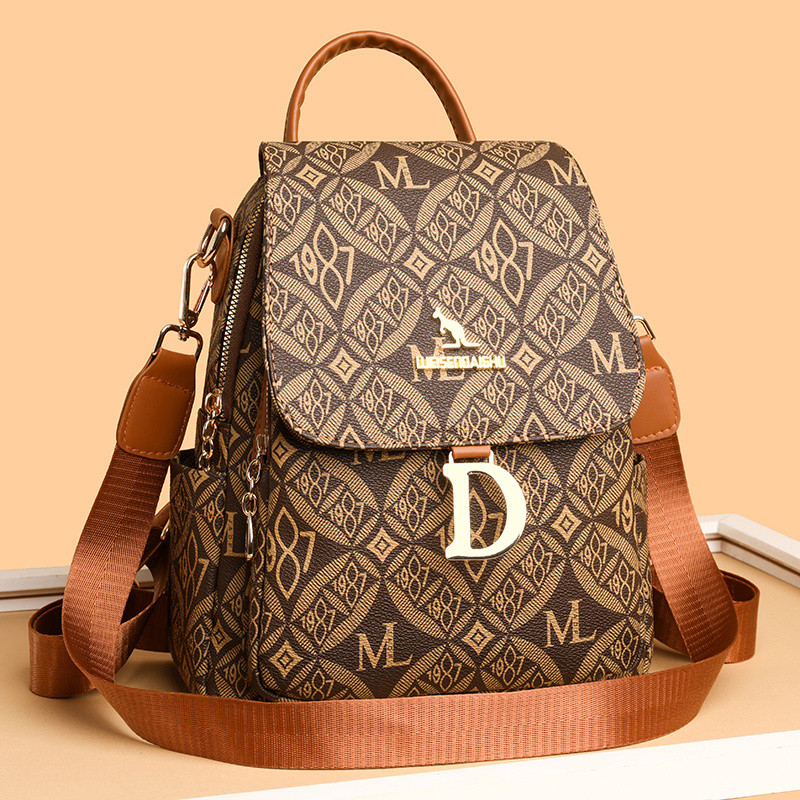 Wilson Kangaroo พิมพ์ 2024 กระเป๋าเป้เดินทางความจุขนาดใหญ่แฟชั่นไหล่ข้างเดียวสุภาพสตรีกระเป๋าเป้สะพา