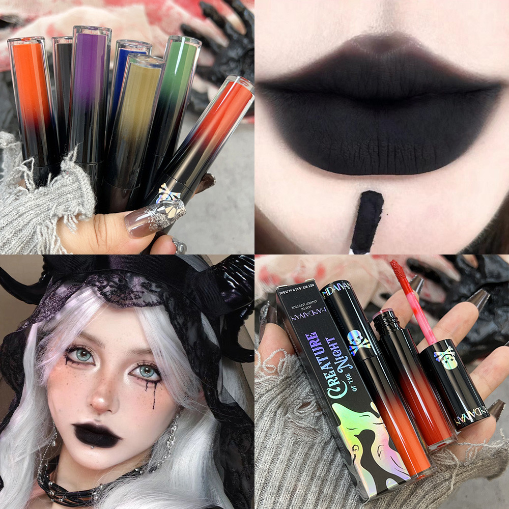 Hydrating Matte Lip Gloss with Glycerin - Non-Drying Vampire Makeup Essential สูตร Hypoallergenic สํ