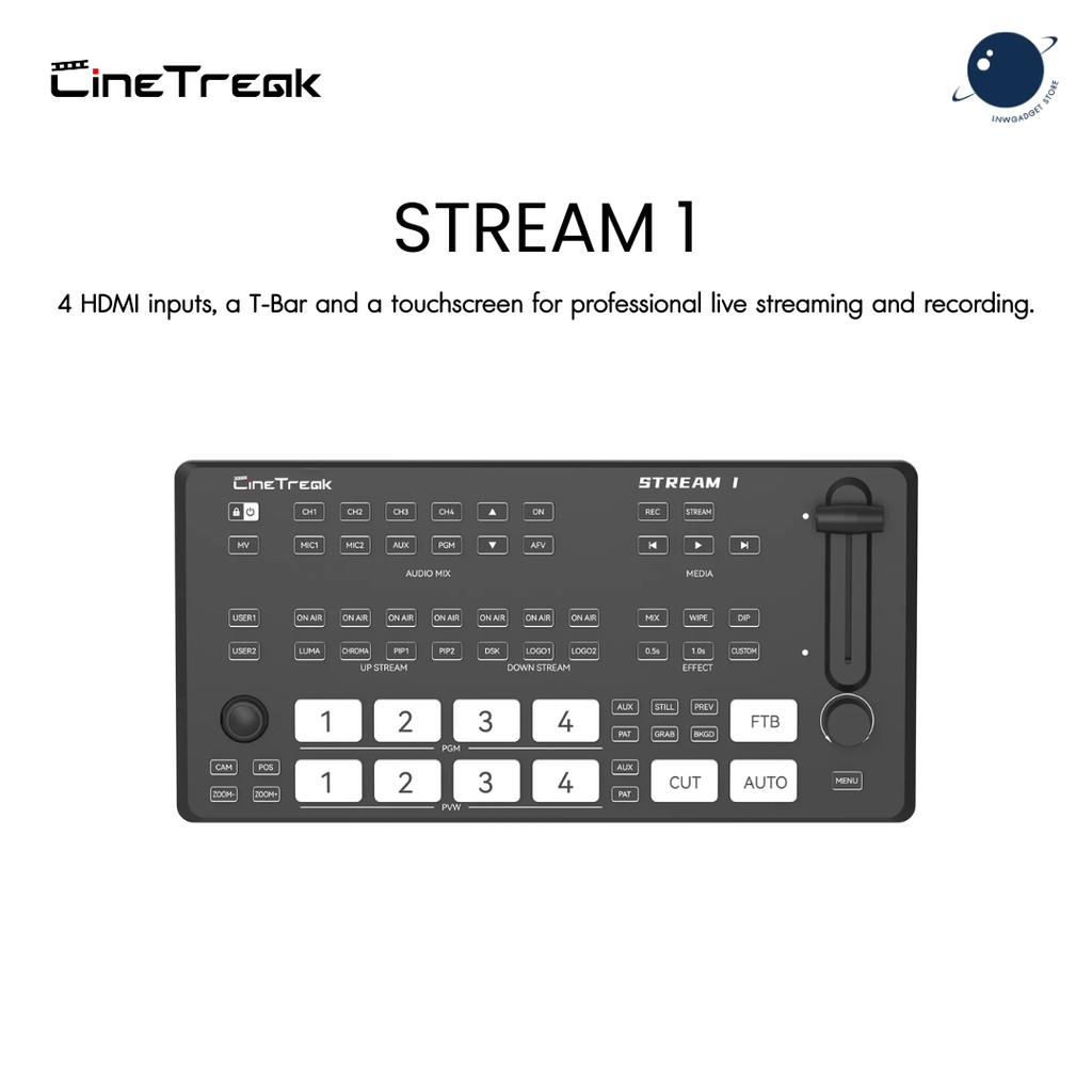 CineTreak STREAM 1 Video Switcher แบบ All-in-One สำหรับทำ Live Streaming ประกันศูนย์ไทย