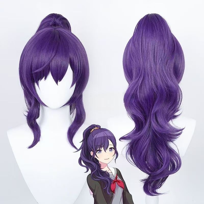 วิกผมสีม่วงเข้มสำหรับคอสเพลย์ โครงการ ANIME SEKAI COLORFUL STAGE! Asauna Mafuyu ทนต่อความร้อน
