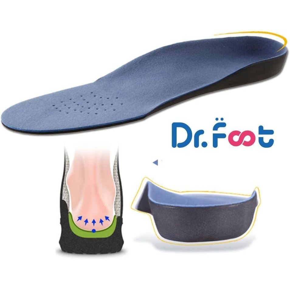 ดร. Foot Full Orthotics Shoe Insoles - Arch Support Inserts Correct Flat Feet, Over-Pronation, Falle