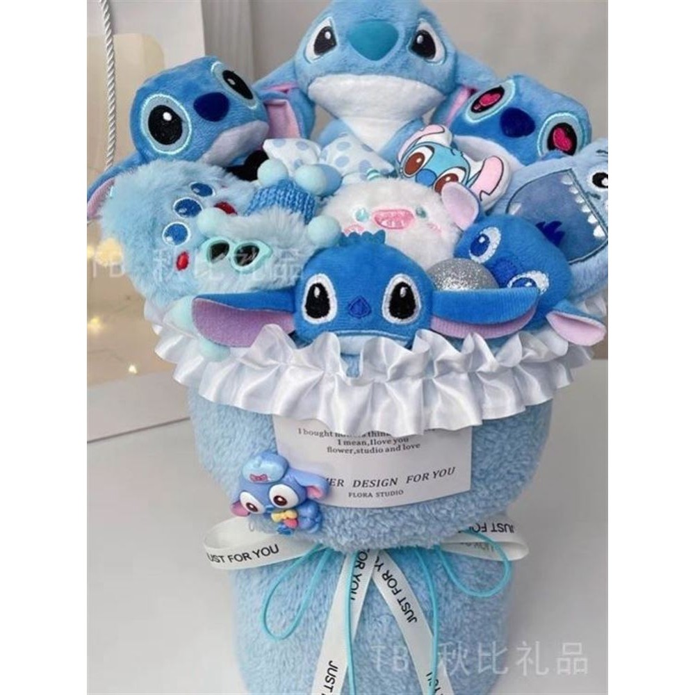 ของขวัญฮาๆ ดอกไม้ปลอม ช่อตุ๊กตา ตุ๊กตาสติช รับปริญญา