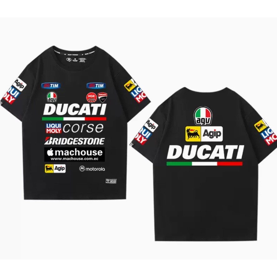 MOTOGP Ducati เสื้อยืดแขนสั้นรถจักรยานยนต์ 1199 1299 899 V2 Monster 696 821 797 659 Panigale V4 XDia