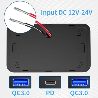 (หุ้นไทยพร้อม) 4-Ports 12/24V Car Charger Socket USB C Outlet Panel Wall Mount พร้อมปุ่มสวิทช์กันน้ํารถอุปกรณ์เสริมสําหรับ Bus RV รถบรรทุก
