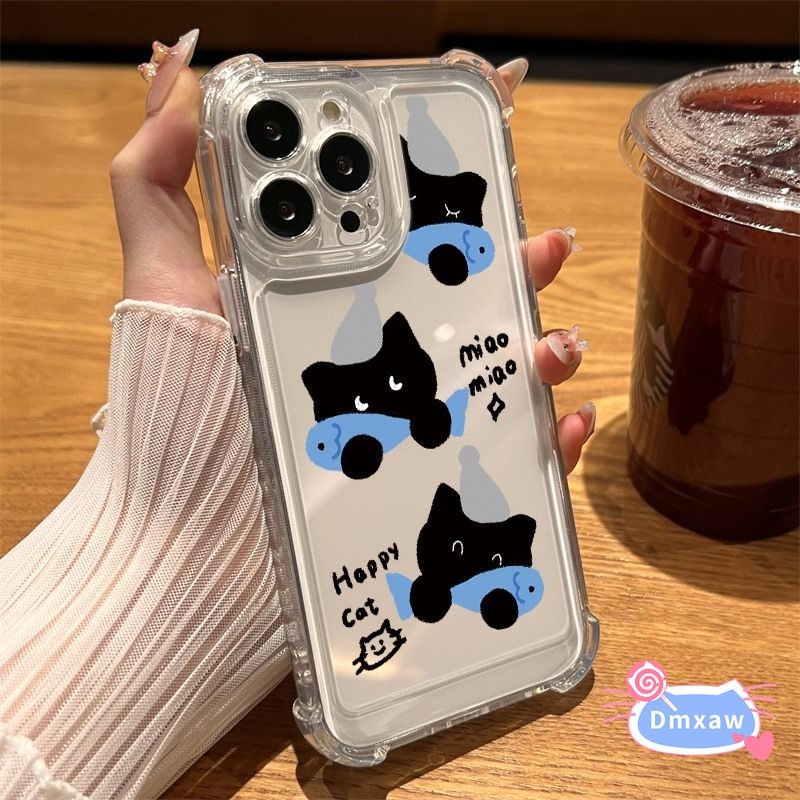 น่ารักแมวดําปลาสําหรับ Huawei Nova 9 9Z 8 8i 7 7i 6 5 5i 5Z 5T Pro SE 4E 3 3i 3E 2 Lite 2i 2S Huawei