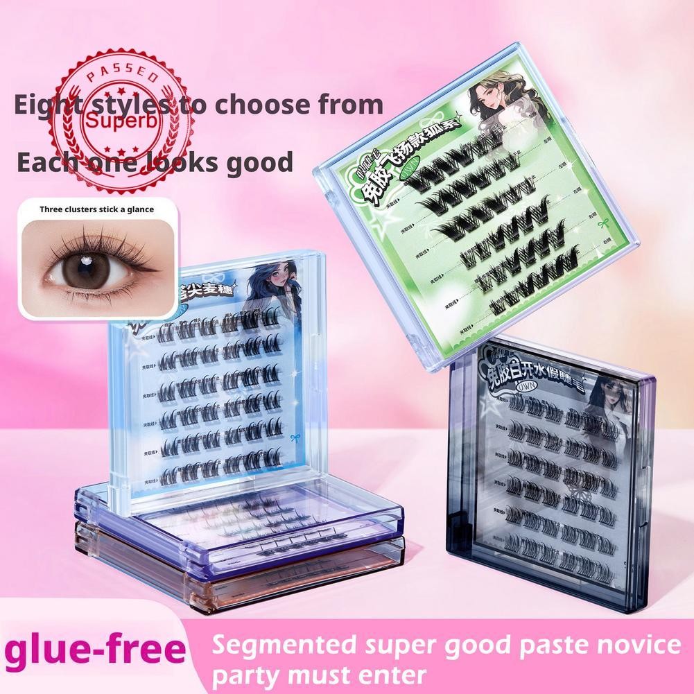 Uwn กาวฟรีขนตาปลอมความจุขนาดใหญ่ Segmented จําลองขนตาธรรมชาติสําหรับ M6r3