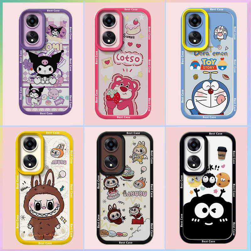 เคส  OPPO A17 เคส OPPO A18 เคส OPPO เคส Reno 8T 5G เคส ใช้งานร่วมกับ Pop Mart เคสโทรศัพท์ Cool การ์ต